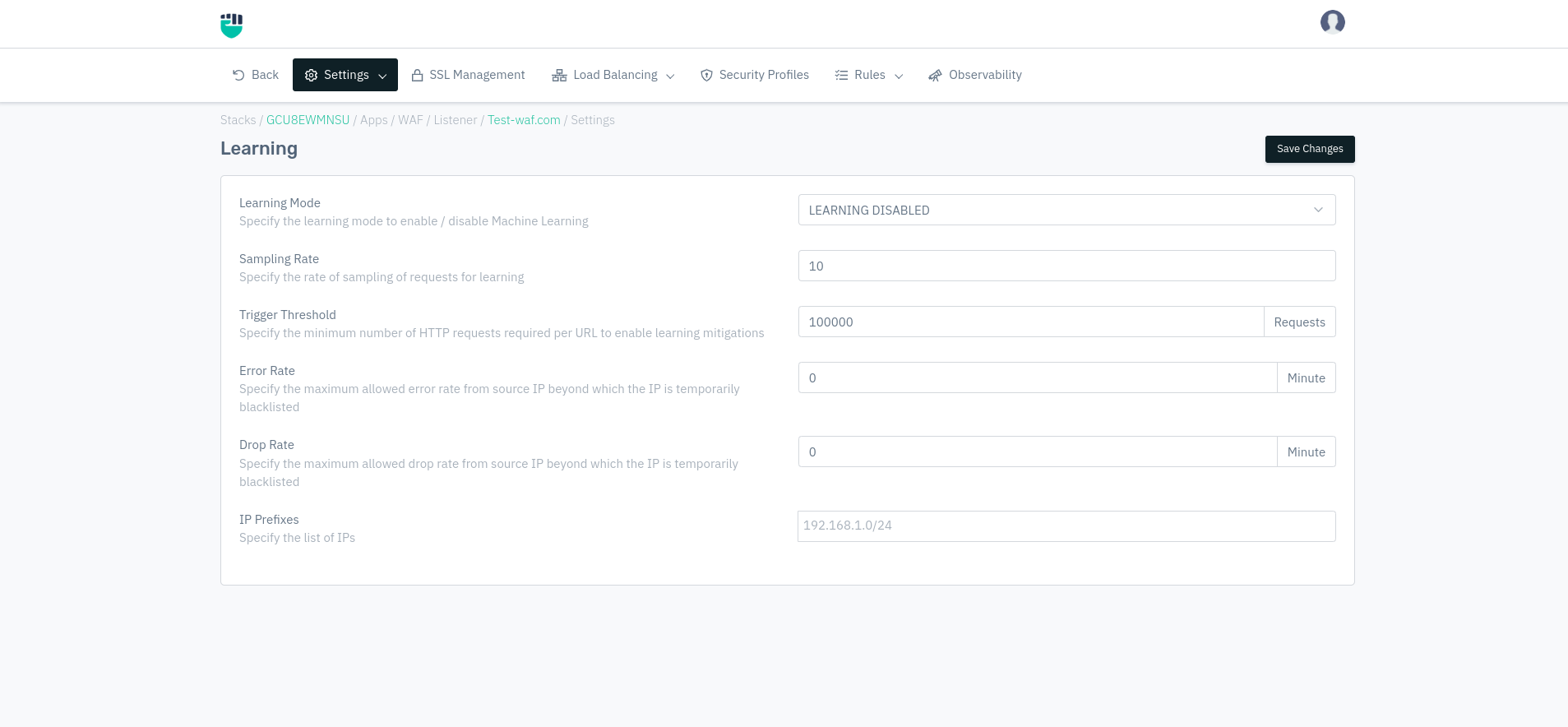 Listener Operational Settings