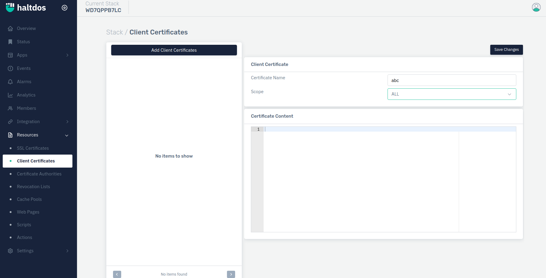 client certificates