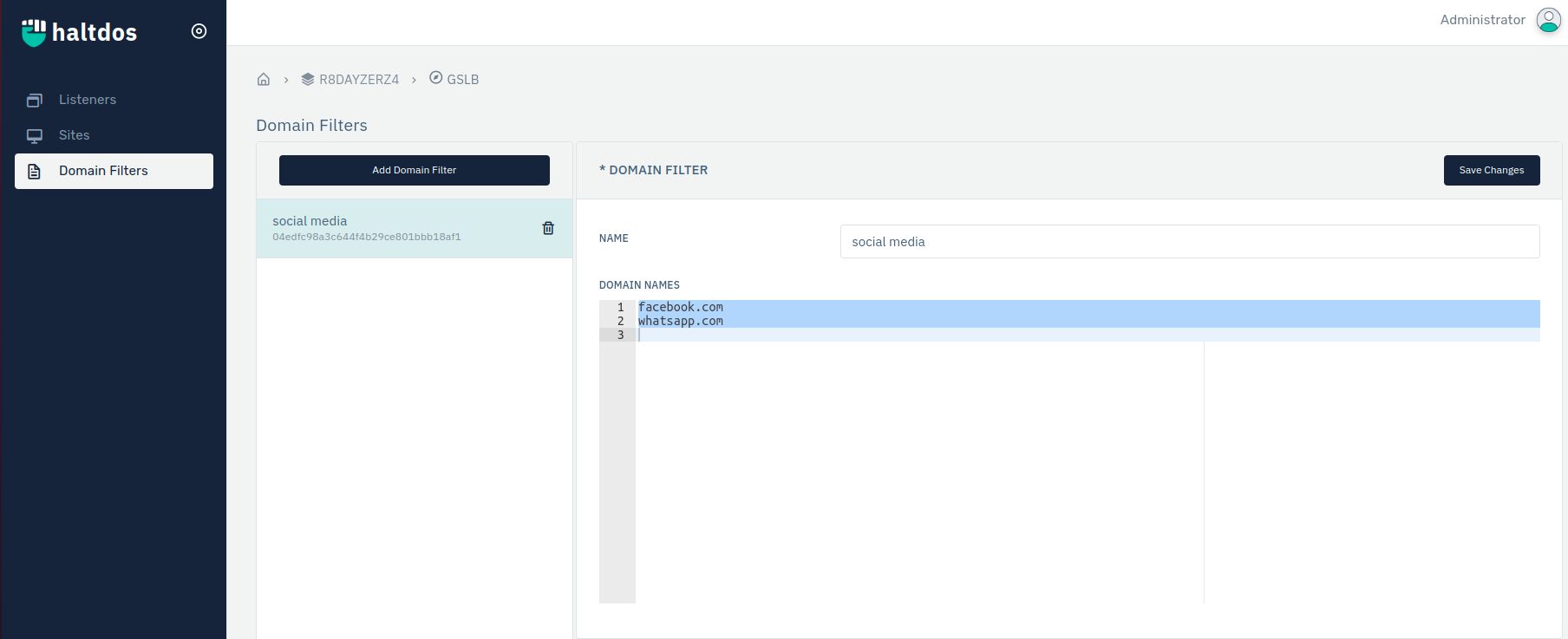 domain filters