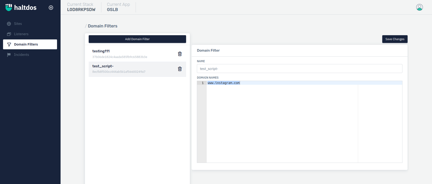 domain filters
