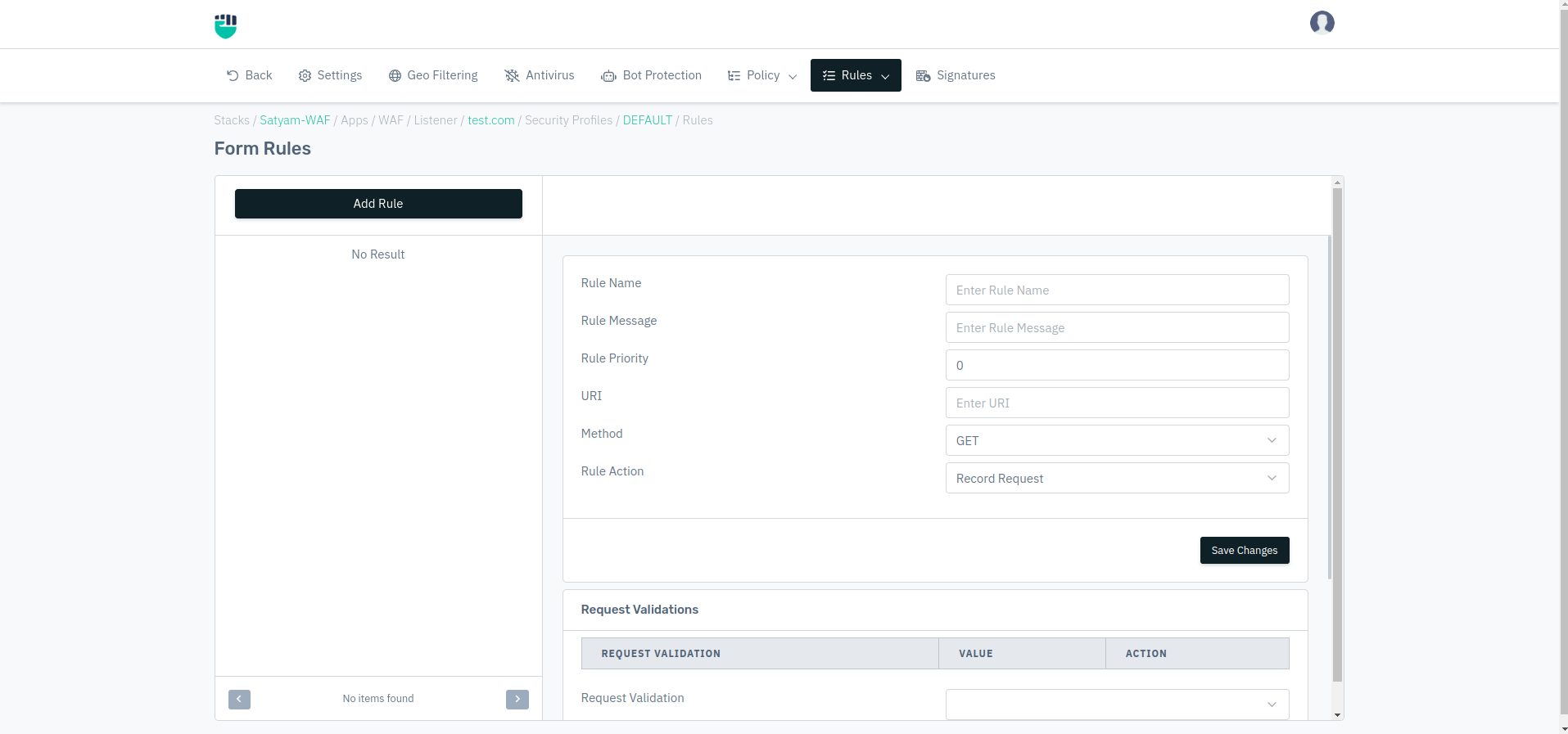 Form Page Screen