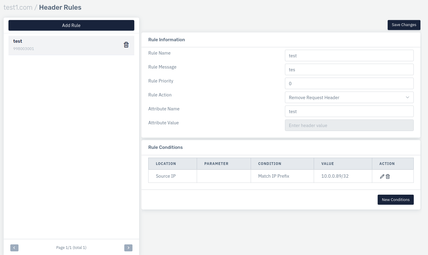 Header rule