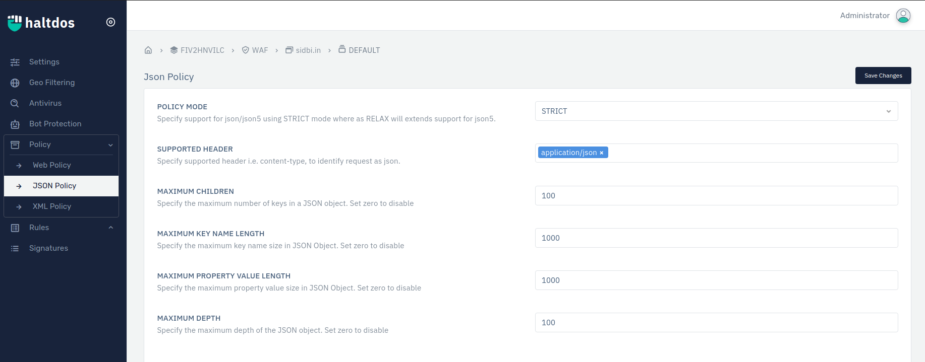 JSON Policy