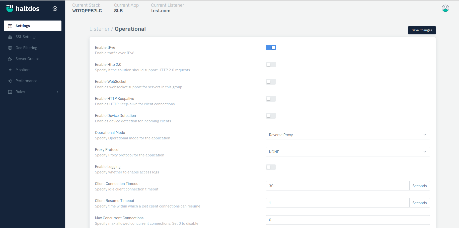 Listener settings1