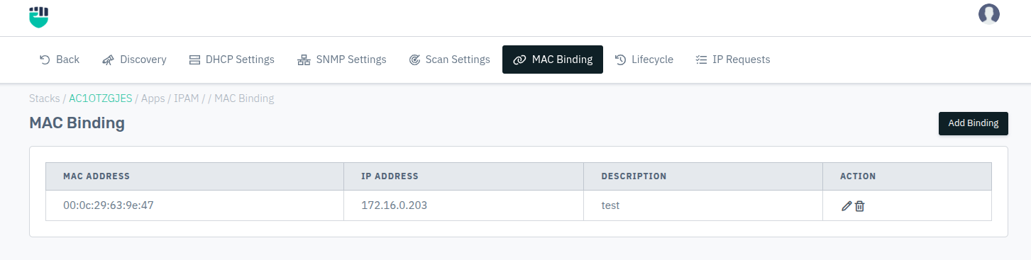 MAC Binding