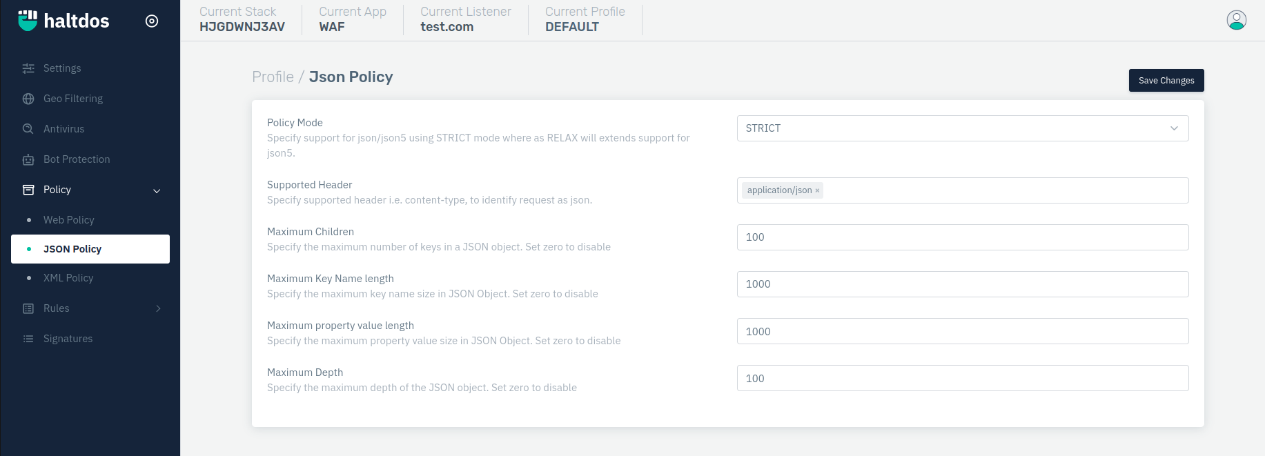 JSON Policy