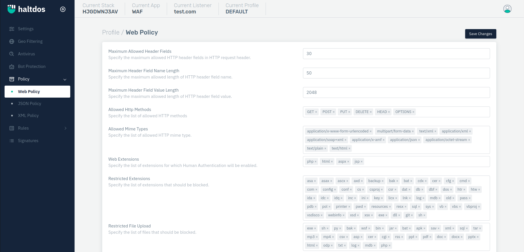 Web Policy