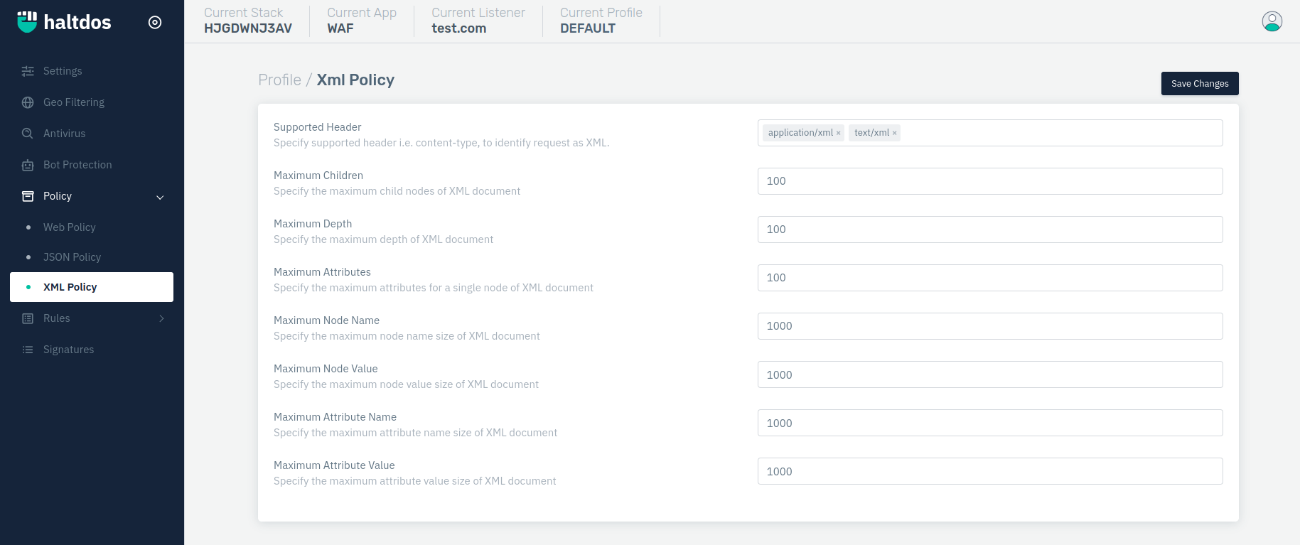 Xmlpolicy