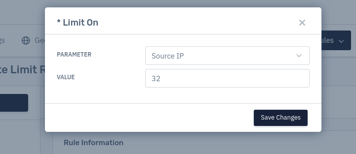 Rate limit rule