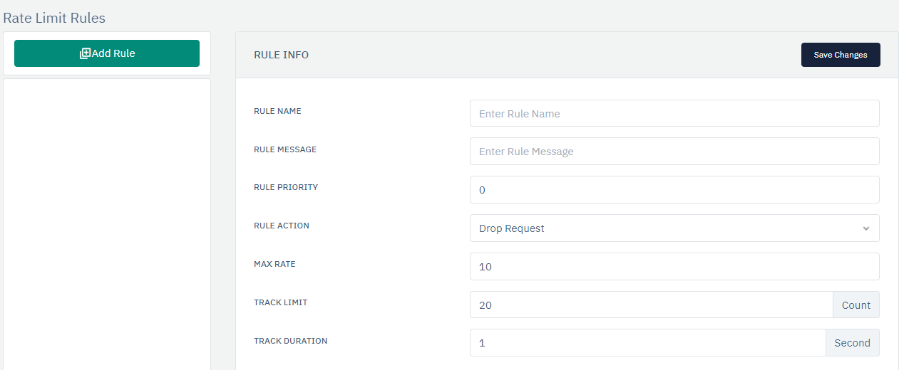 Rate Limit rule