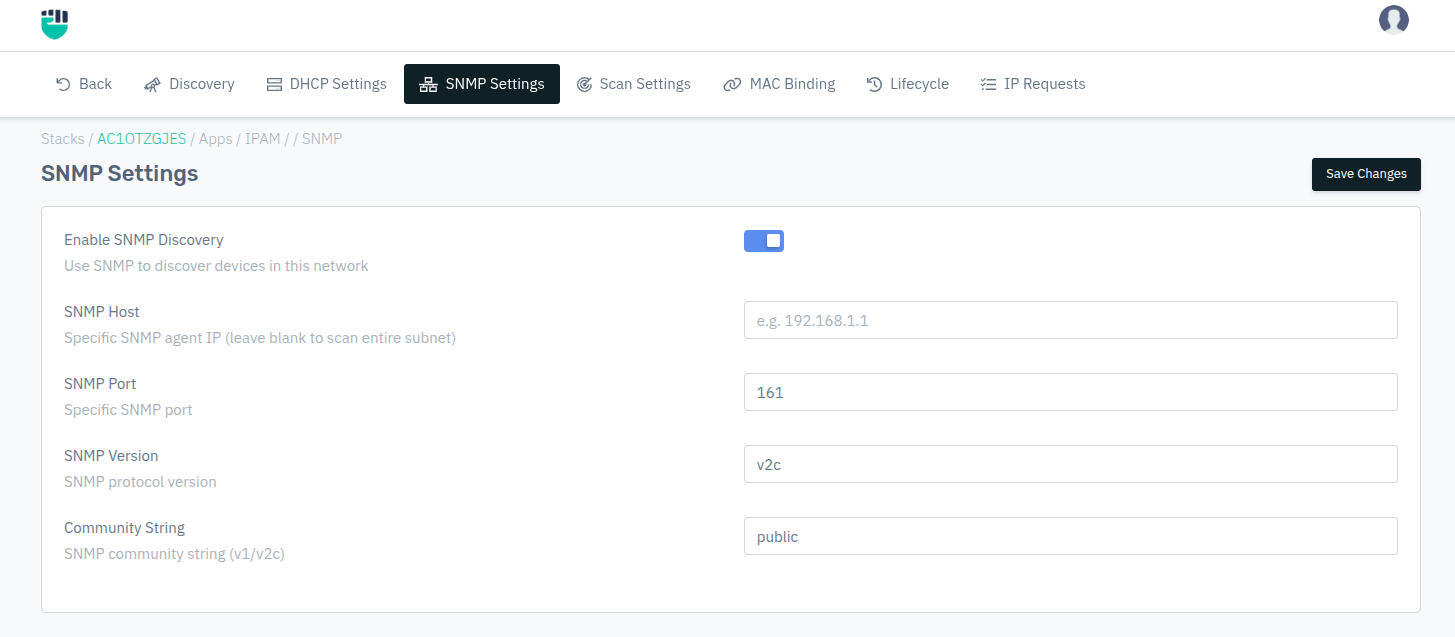 SNMP Settings