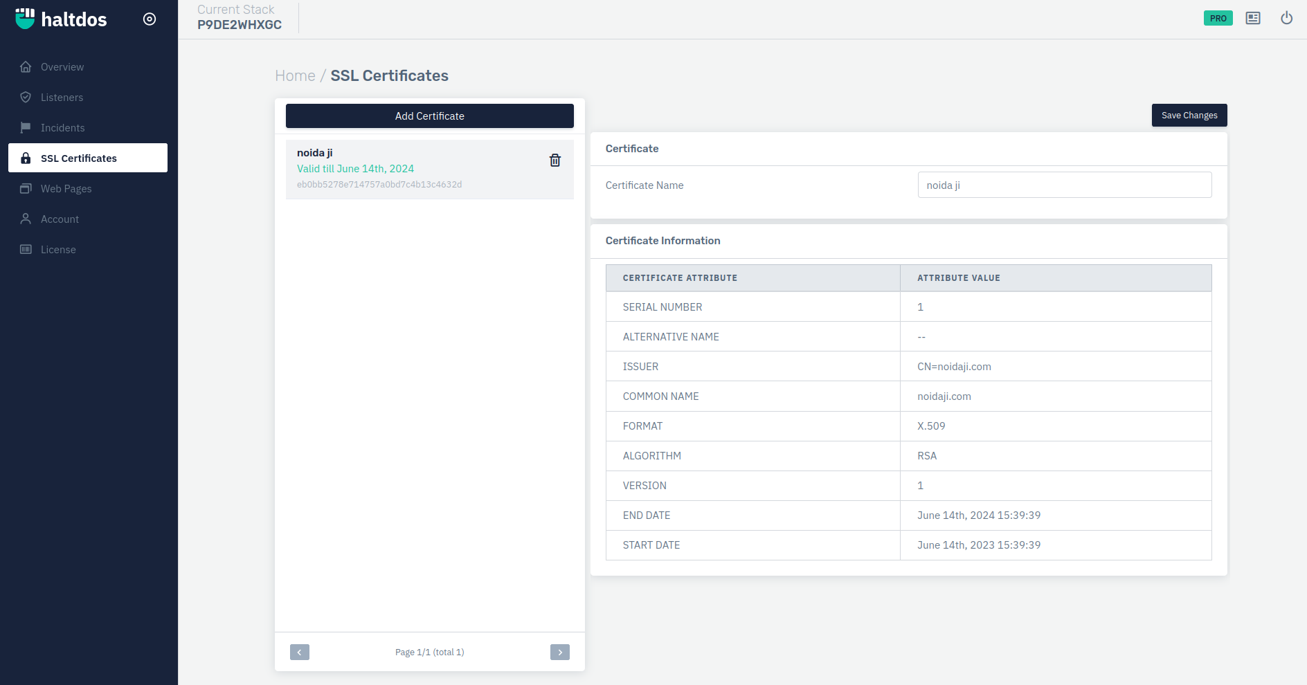 SSL Certificate