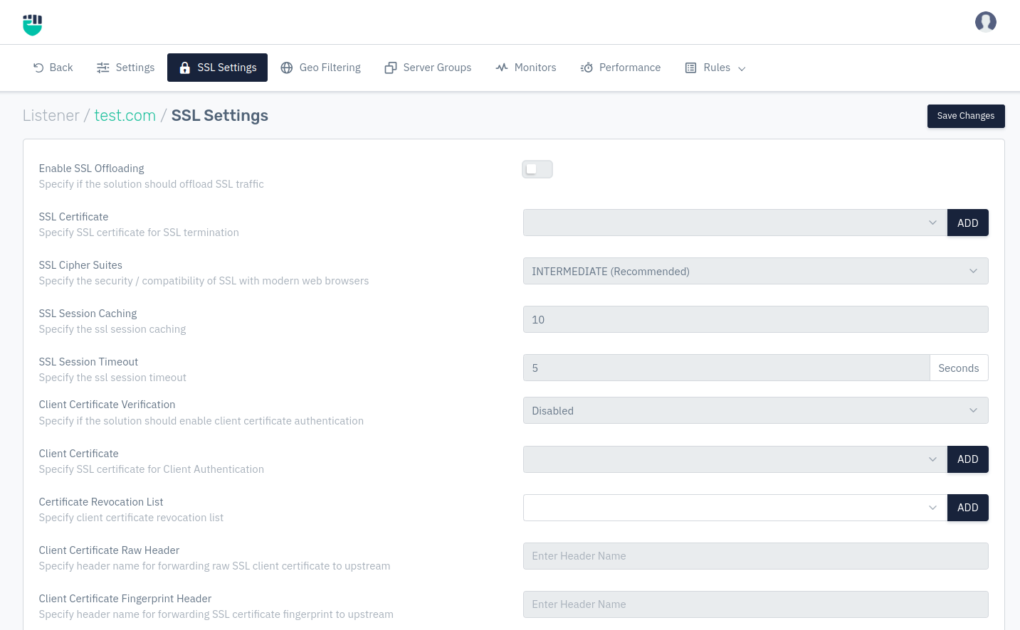 SSL Settings