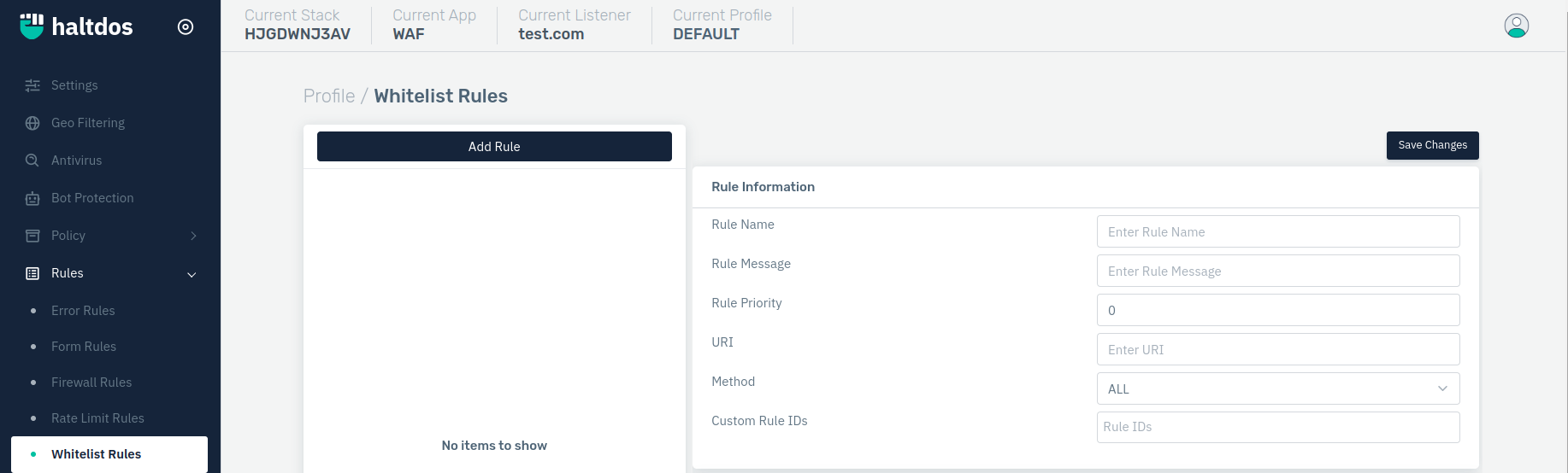 Whitelist Rule